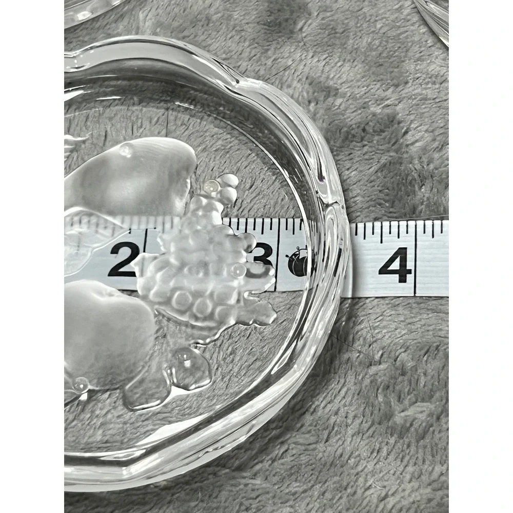 Mikasa Harvest Frosted Fruit Crystal Coasters Set of 4‎ West Germany Scalloped